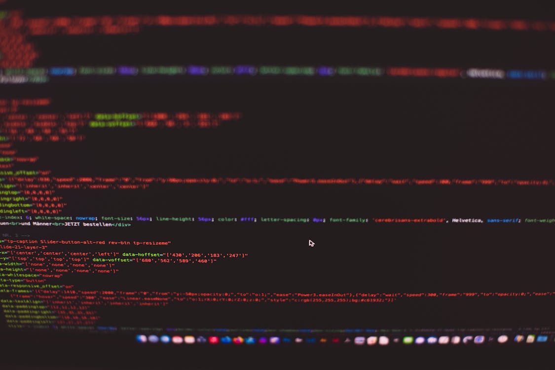 image of monitor with html code visible